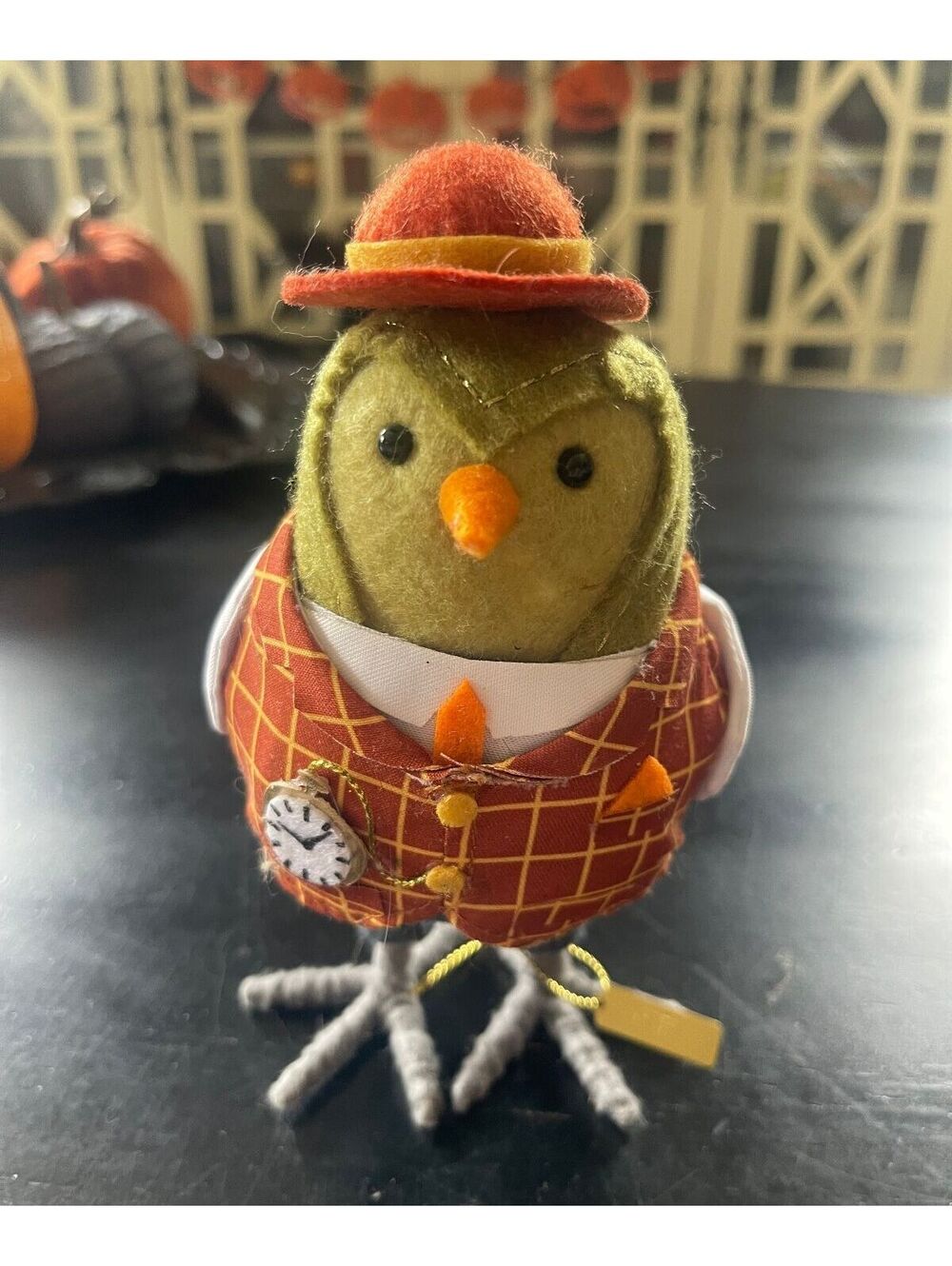 2023 GATS Autumn Bird Plush Figurine with Orange Hat and Checkered Vest